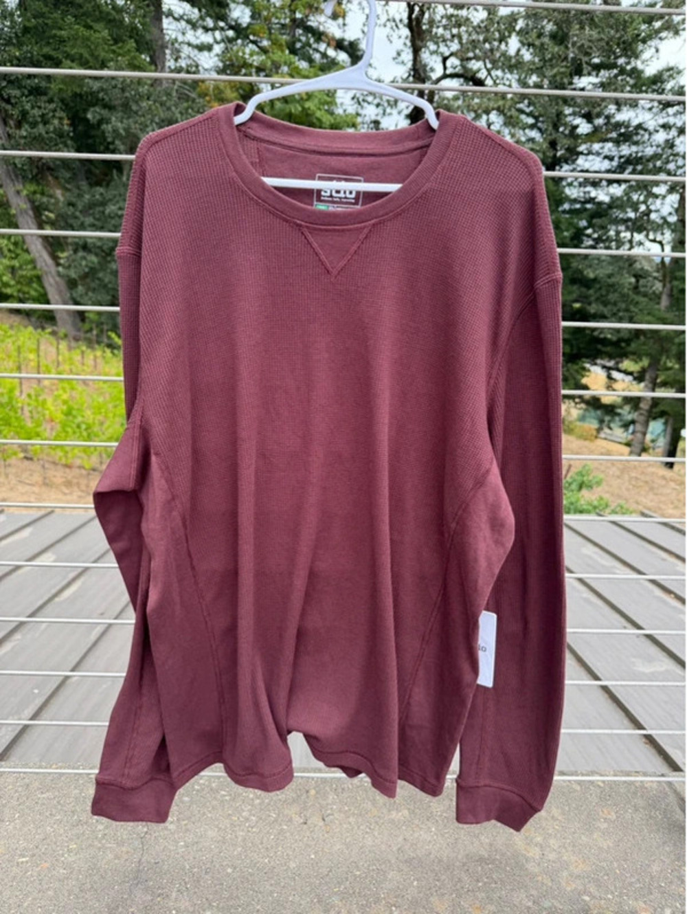 184. NWT Stio Waffle long sleeve shirt Merlot Lodge Beam size XXL
